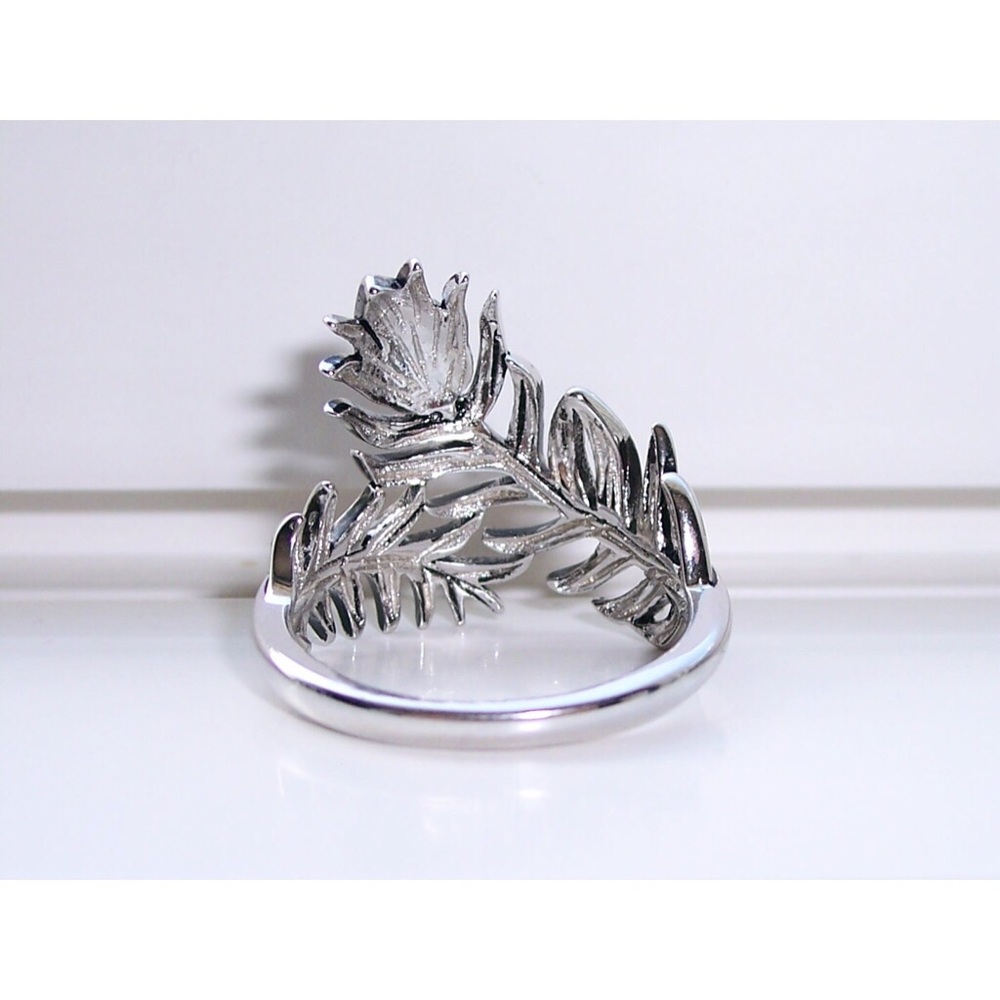 925 STERLING SILVER Peacock Feather Ring - Picture 11 of 16